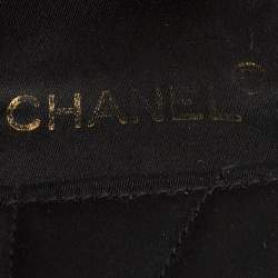 Pre Owned Chanel Black Spiral Quilted Satin Vintage CC Flap Bag