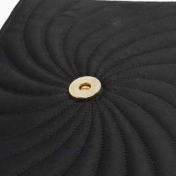 Pre Owned Chanel Black Spiral Quilted Satin Vintage CC Flap Bag
