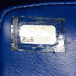 Pre Owned Chanel Blue Python Jumbo Classic Double Flap Bag
