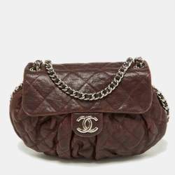 Chanel Brown Quilted Leather Chain Around Shoulder Bag