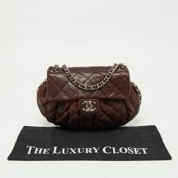 Chanel Brown Quilted Leather Chain Around Shoulder Bag