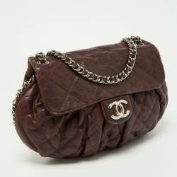 Chanel Brown Quilted Leather Chain Around Shoulder Bag