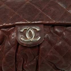 Chanel Brown Quilted Leather Chain Around Shoulder Bag