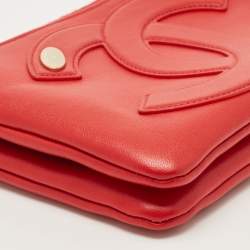 Pre Owned Chanel Red Leather CC Mania Waist Bag