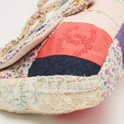 Pre Owned Chanel Multicolor Mix Fabric Limited Edition Patchwork Classic Flap Bag