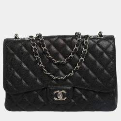 Chanel Black Caviar Quilted Maxi Single Flap Bag