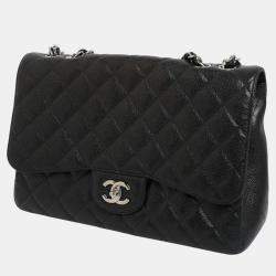 Chanel Black Caviar Quilted Maxi Single Flap Bag