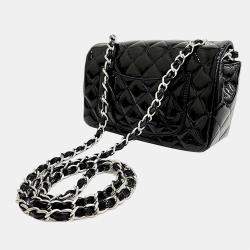 Chanel Black Patent Leather Rectangular Mini Flap Shoulder Bag