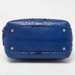 Pre Owned Chanel Blue Python Trendy CC Bowler Bag