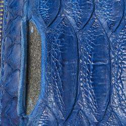 Pre Owned Chanel Blue Python Trendy CC Bowler Bag