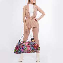 Pre Owned Chanel Multicolor Quilted Printed Satin Kaleidoscope Tote