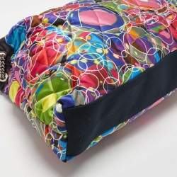 Pre Owned Chanel Multicolor Quilted Printed Satin Kaleidoscope Tote
