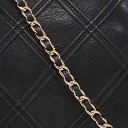 Chanel Black Quilted Shimmering Leather Timeless Chain Clutch