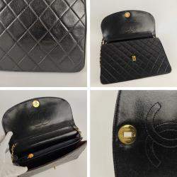 Pre Owned Chanel Classic Timeless in Black Matelassé leather shoulder bag