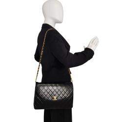 Pre Owned Chanel Classic Timeless in Black Matelassé leather shoulder bag