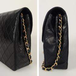 Pre Owned Chanel Classic Timeless in Black Matelassé leather shoulder bag