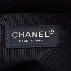 Pre Owned Chanel Navy Blue Quilted Leather Mini CC Box Camera Bag