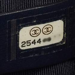 Pre Owned Chanel Navy Blue Quilted Leather Mini CC Box Camera Bag