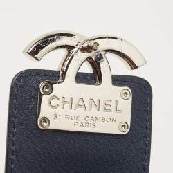 Pre Owned Chanel Navy Blue Quilted Leather Mini CC Box Camera Bag