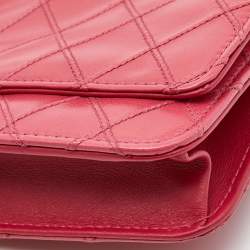Pre Owned Chanel Pink Quilted Leather WOC Bag