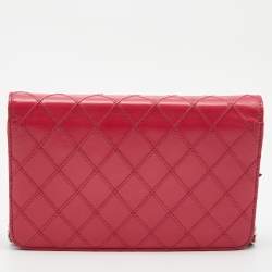 Pre Owned Chanel Pink Quilted Leather WOC Bag