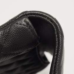 Chanel Black Quilted Caviar Leather CC Flap Clutch