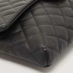 Chanel Black Quilted Caviar Leather CC Flap Clutch