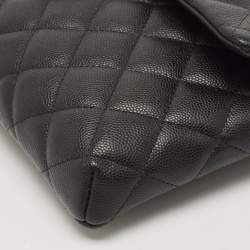 Chanel Black Quilted Caviar Leather CC Flap Clutch