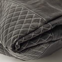 Pre Owned Chanel Black/Grey Quilted Patent Leather Melrose Degrade Cabas Tote