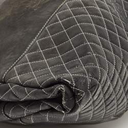 Pre Owned Chanel Black/Grey Quilted Patent Leather Melrose Degrade Cabas Tote