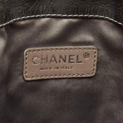 Pre Owned Chanel Black/Grey Quilted Patent Leather Melrose Degrade Cabas Tote