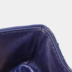 Pre Owned Chanel Blue Quilted Patent Leather Reissue 2.55 Classic 226 Flap Bag