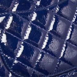 Pre Owned Chanel Blue Quilted Patent Leather Reissue 2.55 Classic 226 Flap Bag