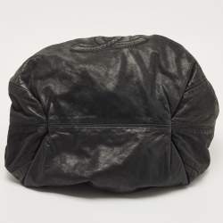 Pre Owned Chanel Black Iridescent Leather and Fabric CC Coco Cabas Hobo