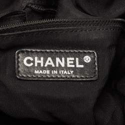 Pre Owned Chanel Black Iridescent Leather and Fabric CC Coco Cabas Hobo