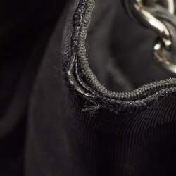 Pre Owned Chanel Black Iridescent Leather and Fabric CC Coco Cabas Hobo