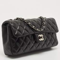 مملوكة مسبقًا Chanel Black Quilted Lambskin Leather East/West Classic Flap Bag