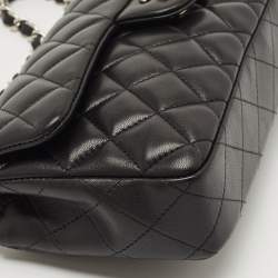 مملوكة مسبقًا Chanel Black Quilted Lambskin Leather East/West Classic Flap Bag