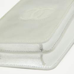 Pre Owned Chanel Silver Patent and Leather CC Phone Holder Crossbody Bag