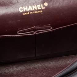 Pre Owned Chanel Black Quilted Lambskin Leather Medium Classic Double Flap Bag