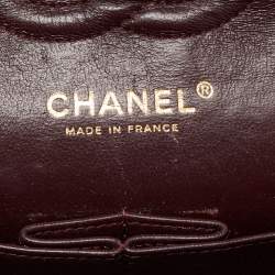 Pre Owned Chanel Black Quilted Lambskin Leather Medium Classic Double Flap Bag