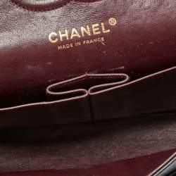 Pre Owned Chanel Black Quilted Lambskin Leather Medium Classic Double Flap Bag