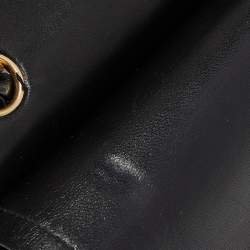 Pre Owned Chanel Black Quilted Lambskin Leather Medium Classic Double Flap Bag