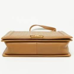 مملوكة مسبقًا Chanel Beige Quilted Leather Large Boy Flap Bag