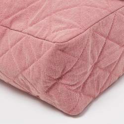 Pre Owned Chanel Pink Quilted Canvas XXL Reissue 2.55 Flap Bag