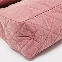 Pre Owned Chanel Pink Quilted Canvas XXL Reissue 2.55 Flap Bag