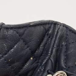 Pre Owned Chanel Navy Blue Quilted Leather CC Chain Around Flap Bag
