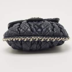 Pre Owned Chanel Navy Blue Quilted Leather CC Chain Around Flap Bag