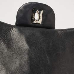 Pre Owned Chanel Black Leather Maxi Jumbo XL Classic Flap Bag