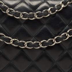 Pre Owned Chanel Black Leather Maxi Jumbo XL Classic Flap Bag
